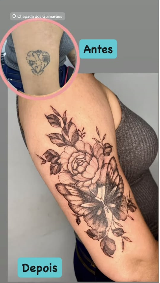 Tattoo rosa no braço